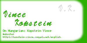 vince kopstein business card